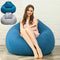 Bean Bag Cover with Handle and Side Pockets Lazy Bag Cover Washable Soft Fabric (Grey 70x80cm)