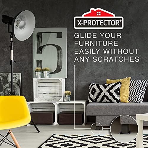 Furniture Sliders for Hardwood Floors X-Protector 12 PCS – 50 mm Furniture Floor Protectors – Premium Furniture Casters – Table Feet Pads – Carpeted Pads – Moving Furniture Pads Sliders!