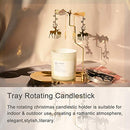 UCINNOVATE Christmas Spinning Candle Holder,Deer Rotating Candlestick Set for Candle Lover, Romantic Wedding, Christmas Party, Fireplace Decor, Home Table Decorations, Holiday Favor Gift(Golden)