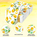 120 Pieces Lemon Napkins 3 Ply Disposable Lemon Paper Yellow Citrus Fruit Lemons Guest Towels Lemon Cocktail Hand Paper Napkins for Kitchen Bathroom Summer Spring Tea Party Baby Shower