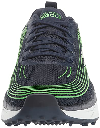 Skechers Men's Go Ultra Max Spikeless Golf Shoe, Navy/Lime, 10 US