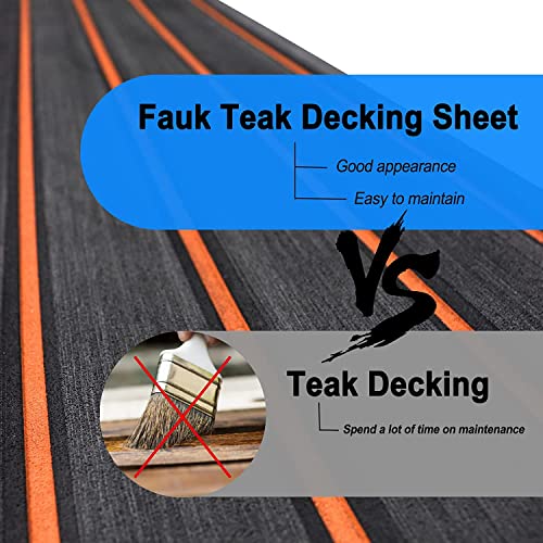 HZSHARK EVA Foam Boat Flooring 6mm Boat Deck Flooring Sea Deck Non-Slip Marine Floor Self-Adhesive Marine Mat EVA Foam Boat Decking Sheet for Yacht Fishing Boat Kayak Motorboat Swimming Pool Golf Cart