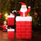 Jingle Jollys Christmas Inflatable Illuminated Santa, Outdoor Decorations, 1.8M Cold White LED Lights with Pegs and Ropes Set Built-in Pump Lawn Yard Decor