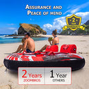 ZOOMBROS Towable Tubes for Boating 2 Person, Water Tubes for Boats to Pull, Safety Inflatable Boat Tubes and Towables, Water Sport Towables with Drainage, Quick Connector, Large Capacity