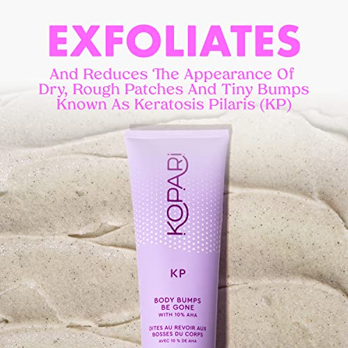 Kopari KP Body Bumps Be Gone Exfoliating Body Scrub with 10% AHA, Volcanic Sand, Coconut Shells & Green Tea Extract, Exfoliator Wash to Smooth Skin, Reduce Bumps, Clear Pores, 8.45 fl oz Bottle
