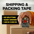 Scotch Box Lock Packaging Tape, 6 Rolls with Dispenser, 1.88 in x 800 in, Extreme Grip, Sticks Instantly to Any Box