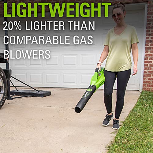 Greenworks 40V Axial Blower (450 CFM / 120 MPH), 4Ah USB Battery and Charger, BL40B411