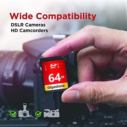 Gigastone 64GB 2 Pack SD Card UHS-I U1 Class 10 SDXC Memory Card High Speed Full HD Video Canon Nikon Sony Pentax Kodak Olympus Panasonic Digital Camera