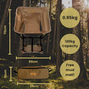 WILD AUSSIE Compact Folding Camping Chair | Hiking & Backpacking Chair | Portable & Durable | 120kg Capacity (Navy & White Stripes)