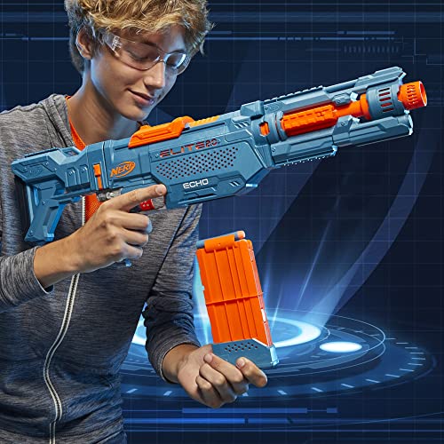 Nerf Elite 2.0 Echo CS-10 Blaster - 24 Nerf Darts, 10 Dart Clip Magazine, Removable Shoulder Rest and Barrel Extension, 4 Tactical Rails