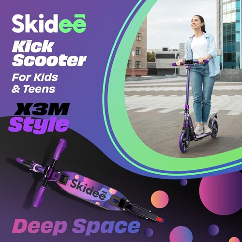 Scooter for Kids Ages 6-12 - Scooters for Teens 12 Years and Up - Adult Scooter with Anti-Shock Suspension - Scooter for Kids 8 Years and Up with 4 Adjustment Levels Handlebar Up to 41 Inches High