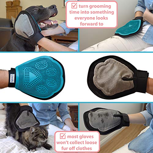 Zenify Pet Grooming Glove Luxury Dog Fur Cat Hair Remover 2-in-1 Deshedding Mitt