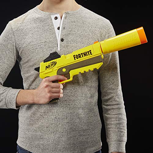 Nerf Fortnite - SP-L Blaster - Yellow with Detachable Barrel and 6 Official Fortnite Elite Darts - Epic Games Fortnite - Toys for Kids - E6717 - Ages 8+