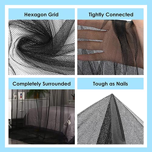 AUTOWT Mosquito Net for Double to King Size Bed Canopy - Mesh Square Mosquito Netting with 4 Openings & 4 Hanging Loops - Bed Curtains from Ceiling for Girls Room