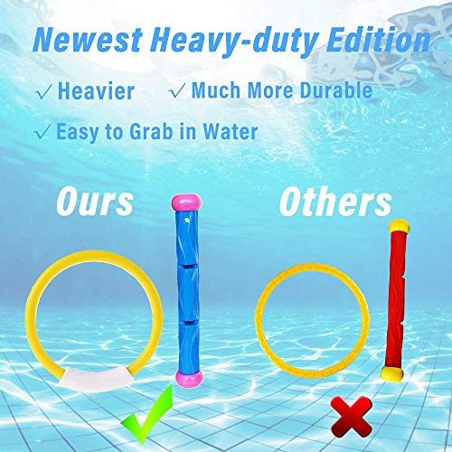 ZCOINS 30pcs Diving Pool Toys Underwater Swimming Pool Game Kit Diving Rings, Diving Sticks, Diving Fish, Diving Sharks, Diving Seaweeds, and Diving Gems Under Water Games