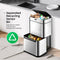 Maxkon 80L Dual Rubbish Bin Motion Sensor Kitchen Trash Bin Waste Recycling Garbage Can Stainless Steel Home Office Silver