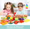 KaeKid Cutting Play Food Toys for Kids Kitchen, Pretend Role Play Toys with Basket, Preschool Educational Toys for Toddlers Boys Girls
