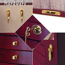 ZIWEIHUA Wooden Jewelry Box, Extra Large can be Fully Locked, Women with Mirror can Make Gifts