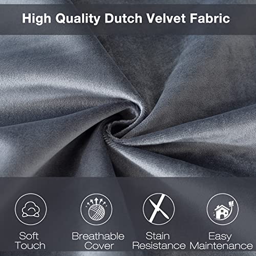 EDUJIN 3 ft Bean Bag Chair: 3' Medium Memory Foam Bean Bag Chairs for Adults/Teens with Filling,Ultra Soft Dutch Velvet Cover, Round Fluffy Lazy Sofa for Living Room - 3 Foot,Dark Gray