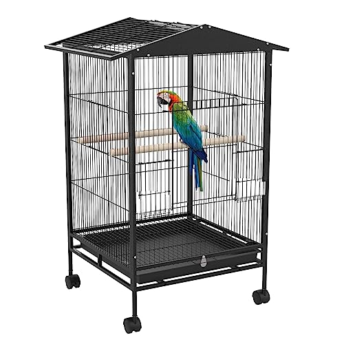 Advwin Bird Cage 85x45x57cm 2 Perches Large Aviary Parrot Budgie Finch Canary Wheels w/Brake
