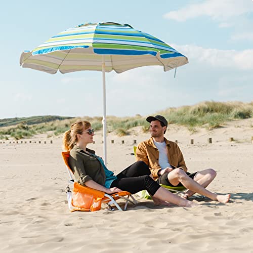 SunnyFeel Low Folding Camping Chair, Portable Beach Chairs, Mesh Back Lounger for Outdoor Lawn Beach Camp Picnic (Pink)