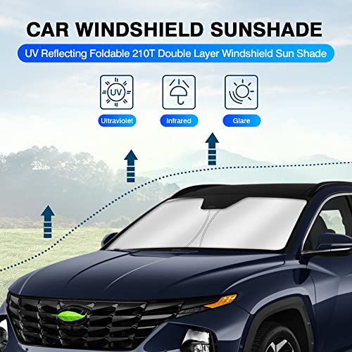KUST Windshield Sun Shade for Hyundai Tucson 2022 2023 Window Sunshade Sun Visor Protector Foldable Blocks UV Rays Keep Your Car Cooler