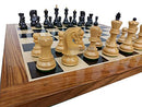 Combo Chess Set-3.5" Zagreb Chess Pieces with 17" Ebony Chess Board- Taj Chess Store