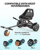 Gyroshoes K2 Hoverboard Seat Attachment with Rear Shock Absorption, Compatible with 6.5" 8" 10" Hoverboard, Hoverboard Go Kart for Kids and Adults with Adjustable Frame Length and All Terrain Wheel