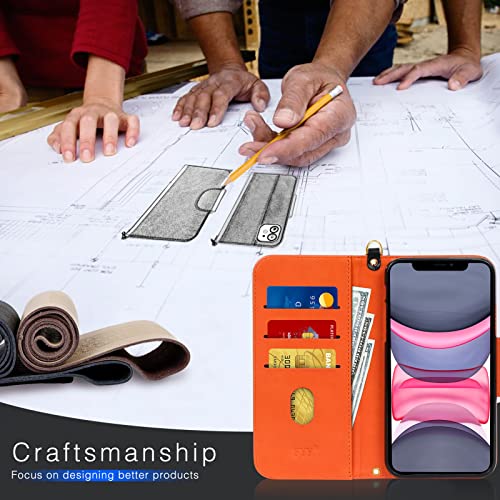 FYY Case for iPhone 11, [Kickstand Feature] Luxury PU Leather Wallet Case Flip Folio Cover with [Card Slots] and [Note Pockets] for Apple iPhone 11 Black