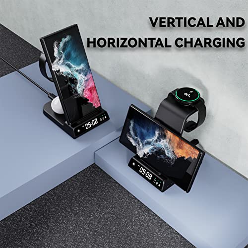 Phelinta 3 in 1 Wireless Charging Station for Samsung, Wireless Charger for Samsung S23 Ultra/S23/S22 Ultra/S22/S21/Z Flip 5, Charger Station for Galaxy Watch 6/5 Pro/5/4/3/Active 2, Galaxy Buds