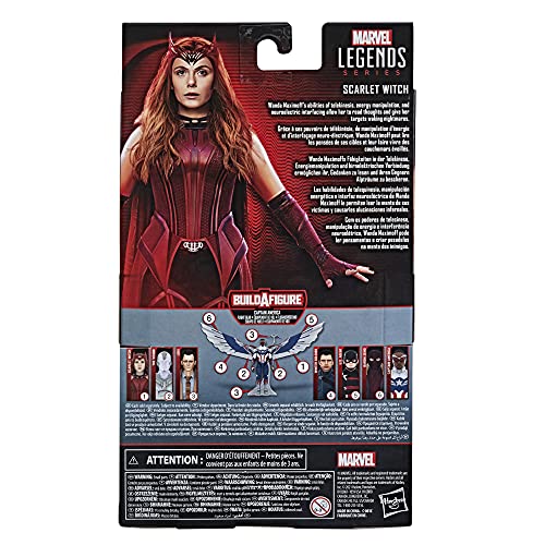 Marvel - Legends Series - 6" Scarlet Witch - Wanda Maximoff - 4 Accessories - Build-a-Figure - Premium Design Action Figure and Toys for Kids - Boys and Girls - F0324 - Ages 4+