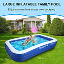 Inflatable Pool, SELLOTZ Inflatable Pool for Kids and Adults, 120" X 72" X 22" Oversized Thickened Family Swimming Pool for Kids, Toddlers, Adults, Outdoor, Garden, Backyard, Summer Water Party