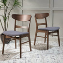 Christopher Knight Home Idalia Dining Chairs, 2-Pcs Set, Dark Grey/Walnut Finish