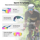 Polarized Cycling Sunglasses Double Wide Polarized Mirrored for Running Golf Fishing Hiking Baseball Running Glasses for Cycling Men Women (KD-C8)