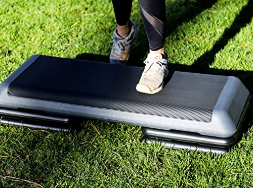 ZENY 43'' Exercise Aerobic Step Platform Adjustable Fitness Stepper with 4 Detachable Risers Fitness Workout Stepper for Home Gym Cardio Strength & Training