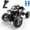 DEERC DE45 RC Cars Remote Control Car 1:14 Off Road Monster Truck,Metal Shell 4WD Dual Motors LED Headlight Rock Crawler,2.4Ghz All Terrain Hobby Truck with 2 Batteries for 90 Min Play,Boy Adult Gifts