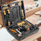 MasterSpec 47Pcs 12V Cordless Drill Driver Set Household Hand Tool Kit w/ 2 Batteries