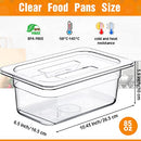 10 Pack Clear Food Pans with Lid Acrylic Transparent Food Pan Stackable Plastic Pan with Capacity Indicator Food Storage Containers Restaurant Supplies Hotel Pan for Fruits Vegetables (4 Inch High)