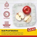 Glad Square Disposable Paper Plates with Gray Victorian Design | Soak Proof, Cut-Proof, Microwaveable Heavy Duty Disposable Plates | 7 Inches, 50 Count