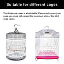 Bird Cage Seed Catcher Skirt, Bird Cage Mesh Net Cover, Parakeet Cage Skirt, Bird Cage Cover Seed Catcher for Round Square Cages (White, XL)