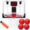 Indoor Mini Basketball Hoop Electronic Scoreboard with 4 Replacement PVC Mini Soft Basketballs, LED Over The Door Basketball Hoop Basketball Toys for Boy Girl Toddler Teen Men Gift