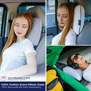 alkamto Travel Pillow-Camping Pillow-Orthopedic Neck Support Memory Foam Pillow with Temperature Regulating Pillowcase-Extra Cotton Cover-Carry Bag-Small pillow for travel (White, 40x25x10 cm)