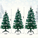 Prsildan 3 FT Artificial Christmas Tree, Pre-Lit Optical Fiber Xmas Trees with Multicolor LED Lights, Snowflakes & Top Star, Lighted Christmas Tree Holiday Home Decor