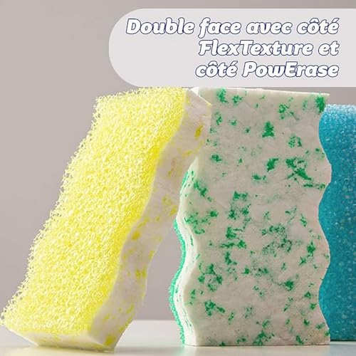 Scrub Daddy Eraser Daddy 10x, Magic Sponge Erasers, Strong & Durable Melamine Wall Cleaner, Dual-Sided Scrubber Pads, All Purpose Cleaning Sponges for Painted Walls, Magical Mark Remover, 2 Pack