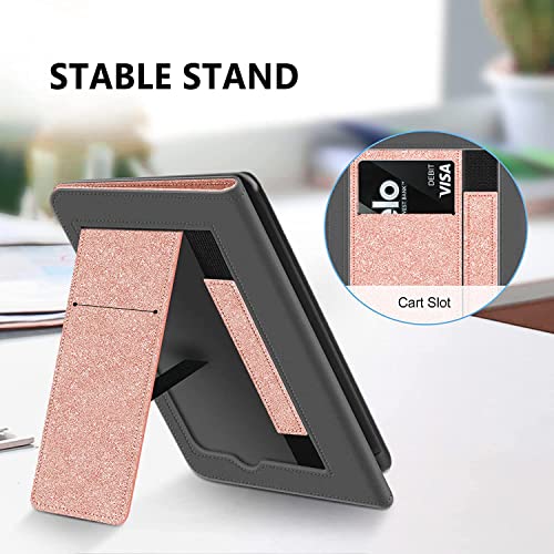 Ayotu Folding Case for All-New Kindle (11th Generation 2022 Release)- Durable Fabric Cover with Auto Wake/Sleep, Hands-Free Stand Cover with Hand Strap and Card Slot (Not fit Kindle 2019),Pink