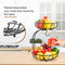 2 Tier Fruit Basket for Kitchen Countertop Detachable Metal Wire Fruits Vegetable Storage Bowl Tiered Stand Holder with Banana Hanger for Dining Table Organizer