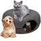 iDopick Cat Tunnel Bed,Detachable Felt Tunnel Cat Nest, Four Seasons Available Round Cat Condo and Cat Cave with Peek Hole, Semi-Closed Washable Interior Cat Play Tunnel for Dogs Cats