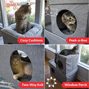 Kitty City Large Stackable Grey Condo, Cat Cube, Cat House, Pop Up Bed, Cat Ottoman, Mansion