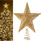 Christmas Tree Topper, Fyvadio 12 inches Christmas Tree Top Hat, Sparkling Metal Iron Christmas Tree Top Star for Christmas Tree Ornament Xmas Home Party Festival Decoration - Gold