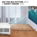 ViewSonic X2 Short Throw LED Home Projector with 2300 ANSI Lumens, 1080p FHD, Auto V Keystone, 1.2X Optical Zoom, Harman Kardon Speakers, 125% Rec.709, Wi-Fi Bluetooth USB-C connectivity, Home Entertainment